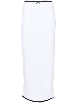 Rowen Rose contrast-trim maxi skirt - White