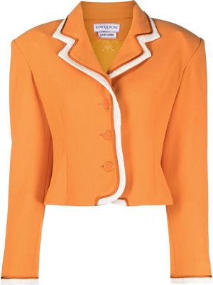 Rowen Rose contrast-trim virgin wool jacket - Orange