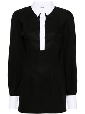 Rowen Rose contrasting-trim cotton shirtdress - Black