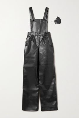 Rowen Rose - Faux Leather Jumpsuit - Black