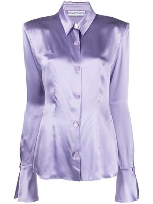 Rowen Rose fitted waistline silk shirt - Purple