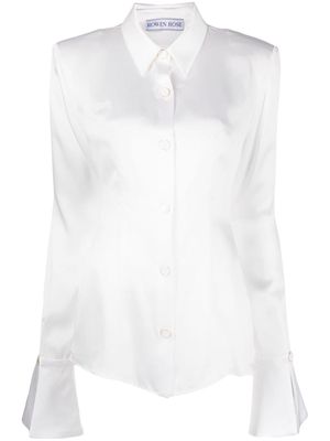 Rowen Rose fitted waistline silk shirt - White