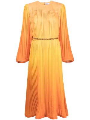 Rowen Rose gradient-effect pleated midi dress - Orange