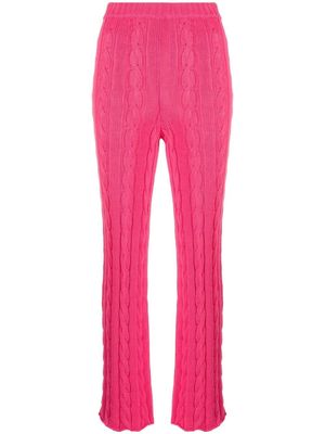 Rowen Rose knitted flare-cuff trousers - Pink
