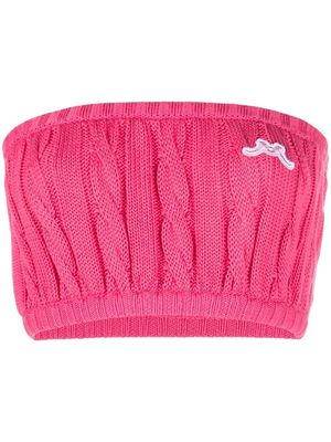 Rowen Rose ribbed-knit crop top - Pink