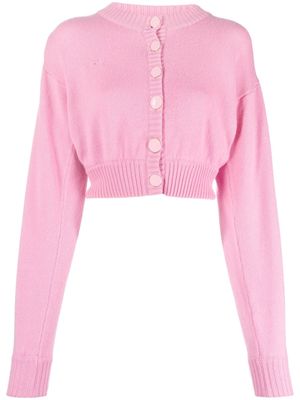 Rowen Rose shoulder-pads cashmere cardigan - Pink
