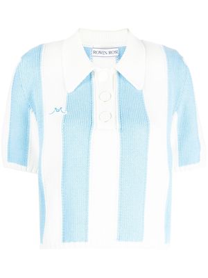 Rowen Rose striped knitted polo top - Blue