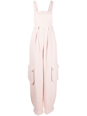Rowen Rose textured zig-zag jumpsuit - Pink
