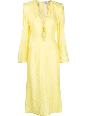 Rowen Rose V-neck silk dress - Yellow