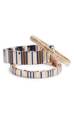 ROXANNE ASSOULIN Buttoned-Up Set of 3 Bracelets in Gold Multi