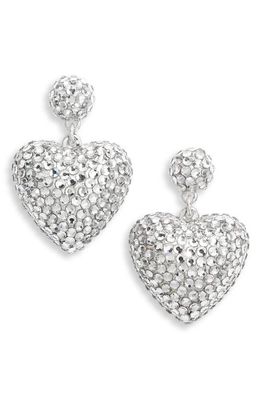 ROXANNE ASSOULIN Heart & Soul Crystal Drop Earrings in Vintage Silver/Clear