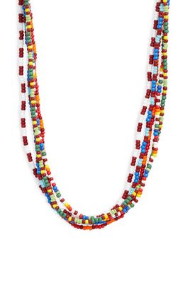 ROXANNE ASSOULIN Hippie Dippie Layered Beaded Necklace in Brown Multi