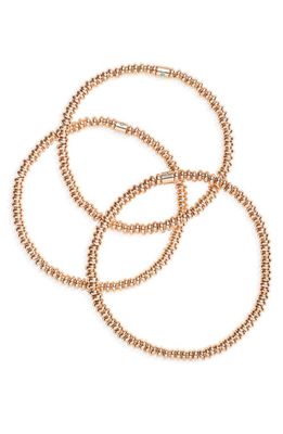 ROXANNE ASSOULIN The Corduroy Bunch Set of 3 Beaded Stretch Bracelets in Shiny Gold