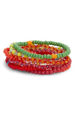 ROXANNE ASSOULIN The Very Merry Bunch Set of 9 Bracelets in Red Multi