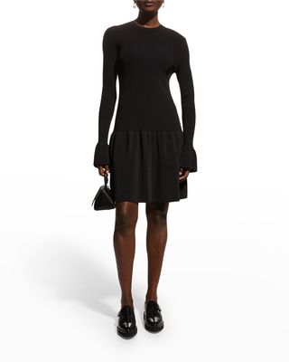 Roxanne Bell-Cuff Mini Knit Dress