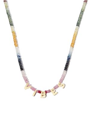 Roxanne First 14kt yellow gold Good Vibes sapphire necklace - Multicolour