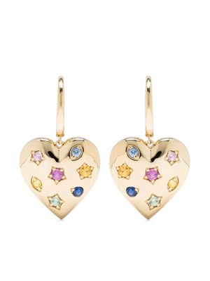 Roxanne First 14kt yellow gold Kaleidoscope sapphire earrings