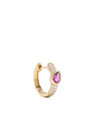 Roxanne First 14kt yellow gold sapphire and diamond single earring