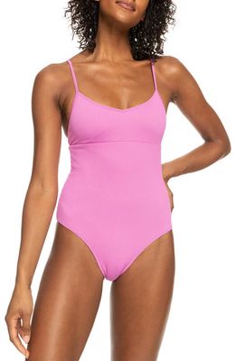 Roxy Active Ribbed One-Piece Swimsuit in Cyclamen