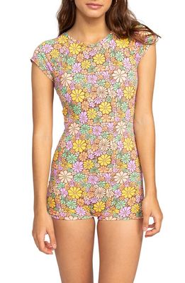 Roxy All Bout Sol Short Sleeve One-Piece Swimsuit in Root Beer
