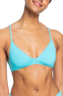 Roxy Beach Classics Strappy Athletic Triangle Bikini Top in Bachelor Button
