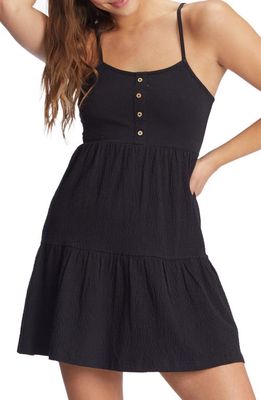 Roxy Beach Hangs Tiered Minidress in Anthracite