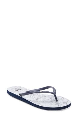 Roxy Bermuda Flip Flop in Navy White