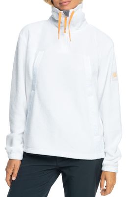 Roxy Chloe Kim Quarter Zip Fleece Layer in Bright White