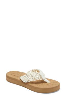 Roxy Colbee Knotted Strap Platform Flip Flop in Cream
