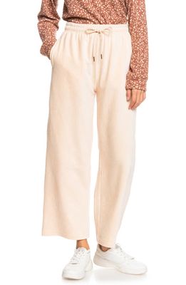 Roxy Escape Plan Wide Leg Velour Pants in Tapioca