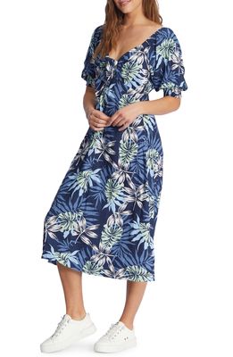 Roxy Evening Delight Midi Dress in Mood Indigo Seaside Tropics