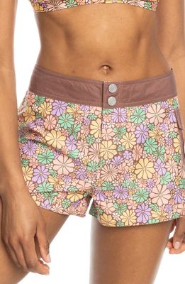 Roxy Floral Cover-Up Shorts in Root Beer All About