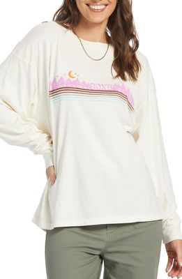 Roxy Forest by Night Long Sleeve Cotton Graphic T-Shirt in Egret
