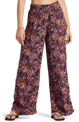 Roxy Forever & a Day Floral Wide Leg Pants in Anthracite Floral Daze