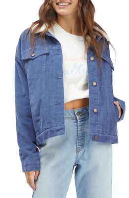 Roxy Fortune Future Corduroy Trucker Jacket in Bijou Blue