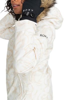 Roxy Jet Ski Technical Snow Jacket with Removable Faux Fur Trim and Hood in Glow