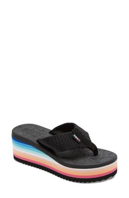 Roxy Kallie Platform Wedge Flip Flop in Pink