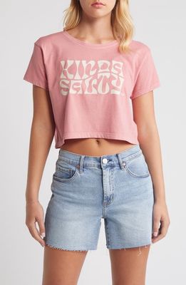 Roxy Kinda Salty Cotton Graphic Crop T-Shirt in Mauve Glow 