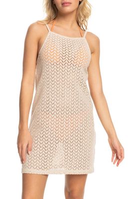 Roxy Love On The Weekend Sheer Cover-Up Dress in Tapioca