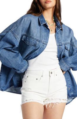 Roxy Main Character Oversize Denim Jacket in Medium Blue