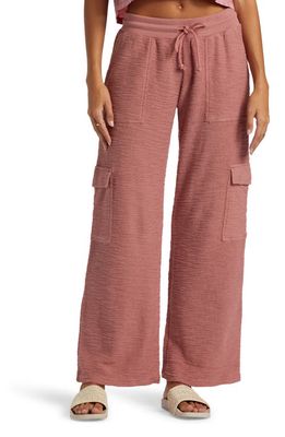 Roxy Off the Hook Cotton Blend Terry Cargo Pants in Ash Rose