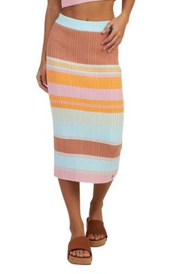 Roxy Playa Morning Stripe Sweater Skirt in Sunset Strip