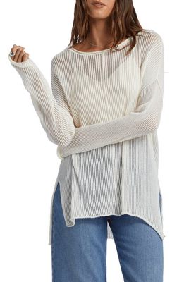 Roxy Santa Monica Sheer Cover-Up Sweater in Egret