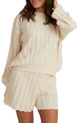Roxy Summer Nomad Cotton Blend Sweater in Tapioca