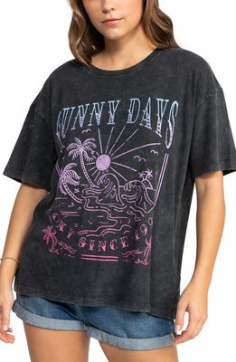 Roxy Sunny Days Oversize Graphic T-Shirt in Anthracite