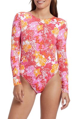 Roxy Sunrise Tides One-Piece Rashguard Swimsuit in Hilo Hibiscus