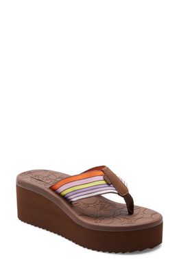 Roxy Surf Kind Kate Kallie II Platform Flip Flop in Brown