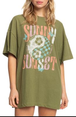Roxy Sweet Janis Graphic Tee in Loden Green
