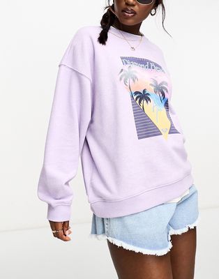 Roxy Take Your Place oversized sweatshirt in lilac-Purple