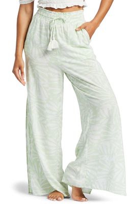 Roxy Tropical Rhythm Slit Hem Wide Leg Pants in Seacrest Hot Tropics